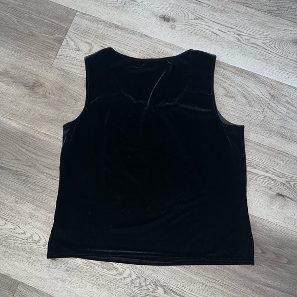 Vintage Black Velvet Scoop Neck Cami Vest Top Size M - Picture 7 of 12